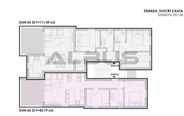 Apartment: new built, 2. floor 83,79 m2, Sukosan