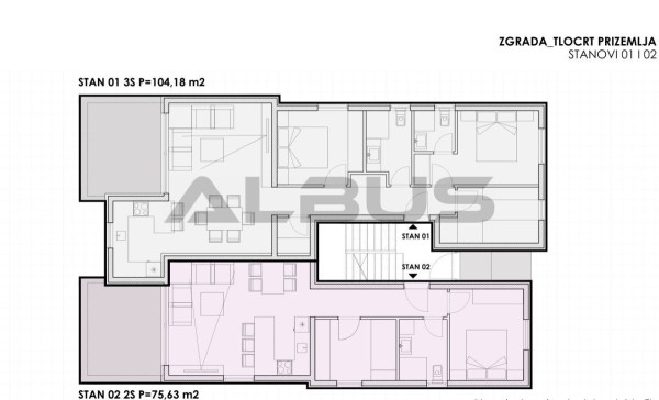 Apartment:newly built, ground floor ,Sukosan, 104.00 m2, 30 m from sea